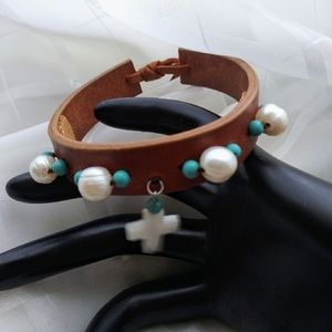 Cuff Tan Leather Bracelet